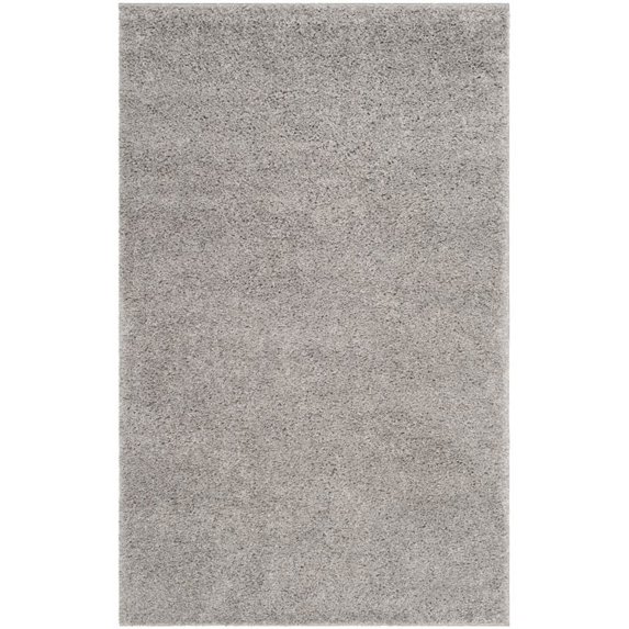 SAFAVIEH Arizona Cady Solid Shag Area Rug, Light Grey, 9' x 12'