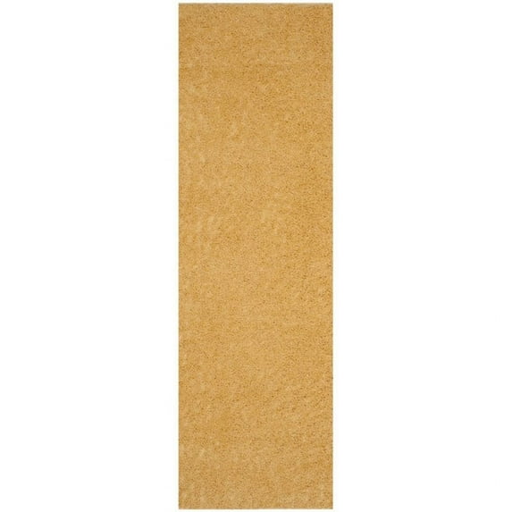 SAFAVIEH Arizona Cady Solid Shag Runner Rug, Gold, 2'3" x 8'