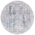 thumbnail image 1 of SAFAVIEH Arizona Carson Distressed Polyester Machine Washable Area Rug, Navy/Beige, 6' x 6' Round, 1 of 7