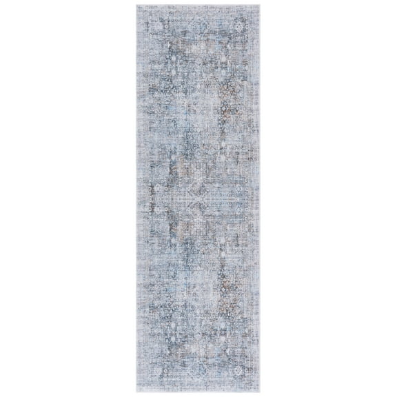 SAFAVIEH Arizona Carson Distressed Polyester Machine Washable Runner Rug, Beige/Charcoal, 2'6" x 6'