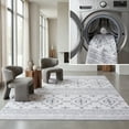 thumbnail image 1 of SAFAVIEH Arizona Dervla Geometric Machine Washable Area Rug, Beige/Charcoal, 5' x 8', 1 of 13