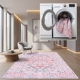 thumbnail image 1 of SAFAVIEH Arizona Dogon Oriental Machine Washable Area Rug, Beige/Pink, 6' x 9', 1 of 13