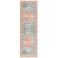thumbnail image 1 of SAFAVIEH Arizona Fredrick Distressed Machine Washable Runner Rug, Blue Green/Rust, 2'6" x 8', 1 of 8