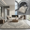 thumbnail image 1 of SAFAVIEH Arizona Gorica Distressed Polyester Machine Washable Area Rug, Light Grey/Beige, 6' x 9', 1 of 13