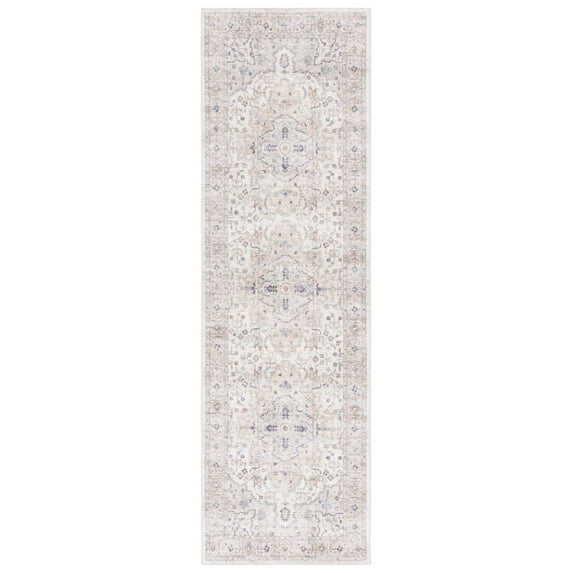 SAFAVIEH Arizona Gorica Distressed Polyester Machine Washable Runner Rug, Peach/Beige, 2'6" x 10'