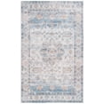 thumbnail image 1 of SAFAVIEH Arizona Jarred Medallion Machine Washable Area Rug, Ivory/Light Blue, 4' x 6', 1 of 10
