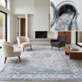 thumbnail image 1 of SAFAVIEH Arizona Jarred Medallion Machine Washable Area Rug, Ivory/Light Blue, 6' x 9', 1 of 14