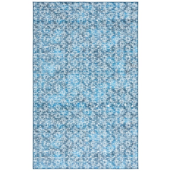 SAFAVIEH Arizona Jessica Distressed Machine Washable Area Rug, Blue/Grey, 4' x 6'