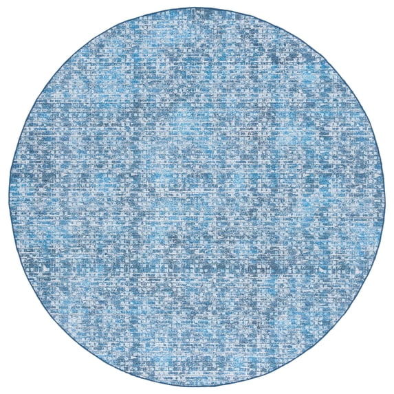SAFAVIEH Arizona Jessica Distressed Machine Washable Area Rug, Blue/Grey, 6' x 6' Round