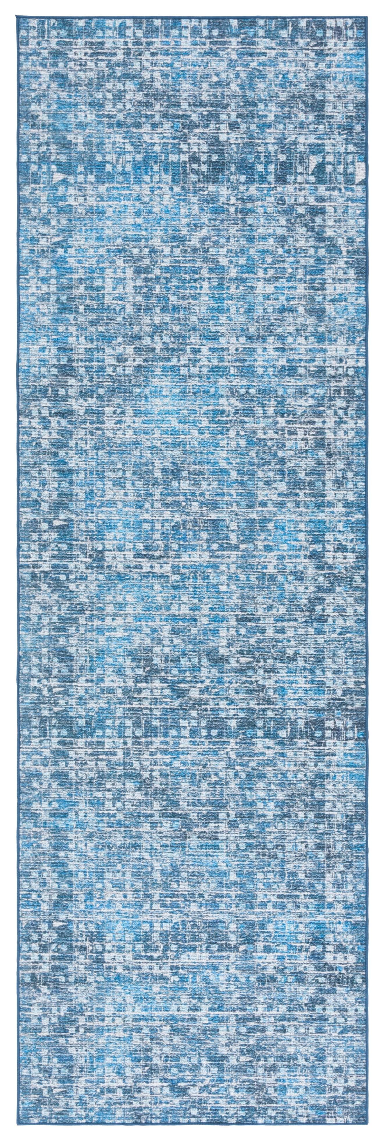 Arizona Blue Synthetic Washable Runner Rug 2'6" x 8'