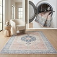 thumbnail image 1 of SAFAVIEH Arizona Kade Medallion Polyester Area Rug, Rust/Aqua, 3' x 5', 1 of 13