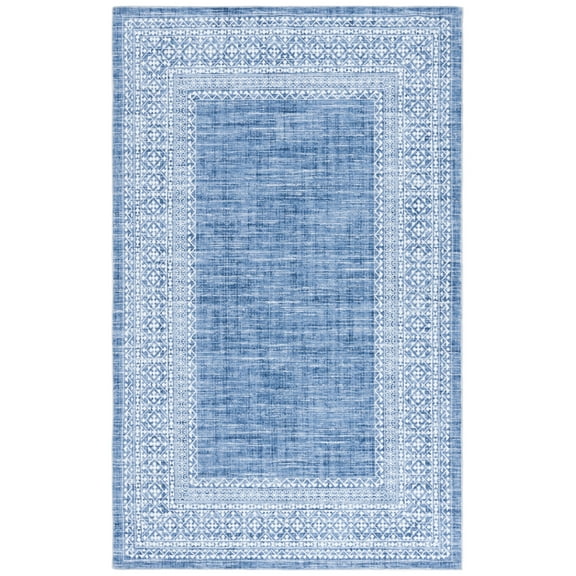 SAFAVIEH Arizona Laidley Distressed Polyester Area Rug, Blue/Ivory, 8' x 10'