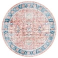 thumbnail image 1 of SAFAVIEH Arizona Melany Distressed Polyester Area Rug, Rust/Aqua, 6' x 6' Round, 1 of 7