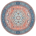 thumbnail image 1 of SAFAVIEH Arizona Merrilyn Oriental Machine Washable Area Rug, Rust/Navy, 6' x 6' Round, 1 of 8