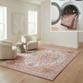 thumbnail image 1 of SAFAVIEH Arizona Mia Medallion Machine Washable Area Rug, Light Rust/Beige, 3' x 5', 1 of 8