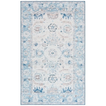 SAFAVIEH Arizona Oralee Oriental Machine Washable Area Rug, Blue/Beige, 8' x 10'