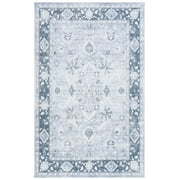 SAFAVIEH Arizona Orville Oriental Machine Washable Area Rug, Light Grey/Grey Green, 5' x 8'