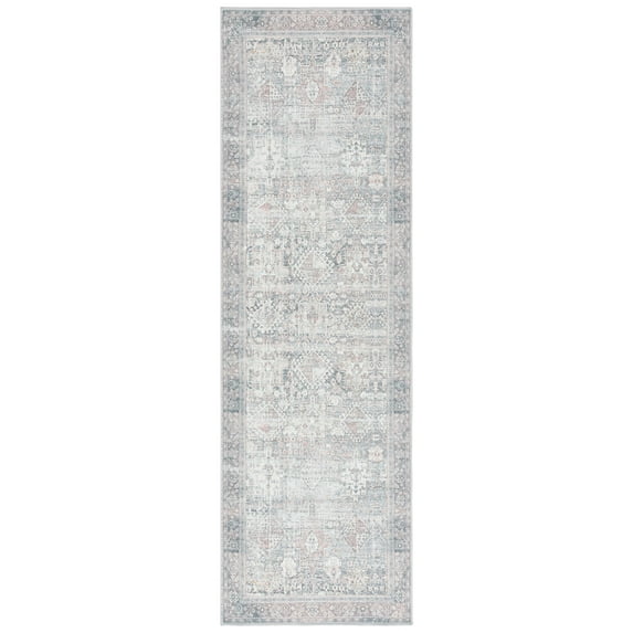 SAFAVIEH Arizona Phylliss Distressed Machine Washable Runner Rug, Dark Sage/Ivory, 2'6" x 8'