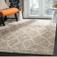thumbnail image 1 of SAFAVIEH Arizona Quinn Geometric Shag Area Rug, Grey/Ivory, 6'7" x 9'2", 1 of 7