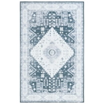 SAFAVIEH Arizona Roderick Oriental Machine Washable Area Rug, Grey Green/Ivory, 5' x 8'