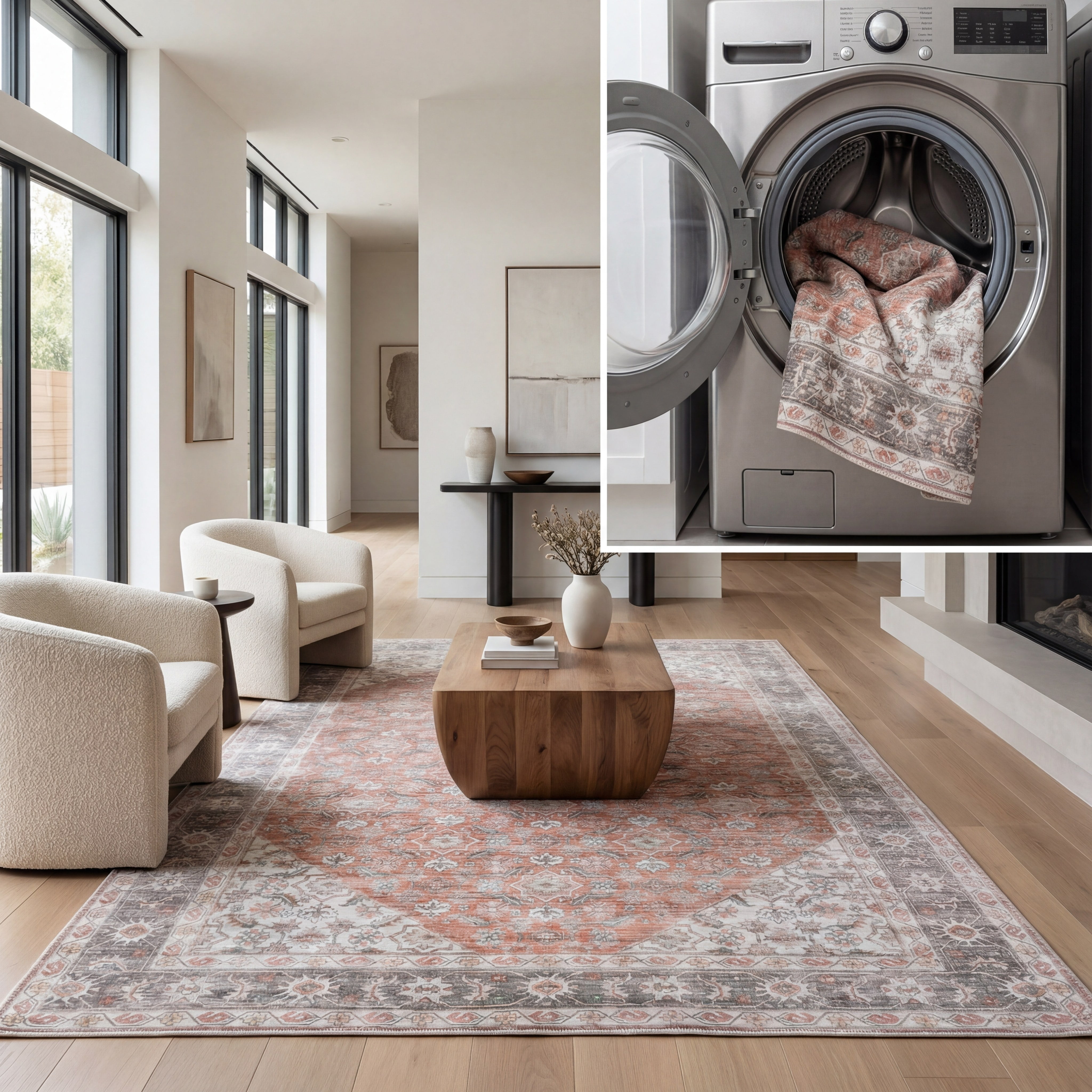 Safavieh Arizona 8'-0" x 10'-0" Polyester Power Loomed Rug in Rust / Olive