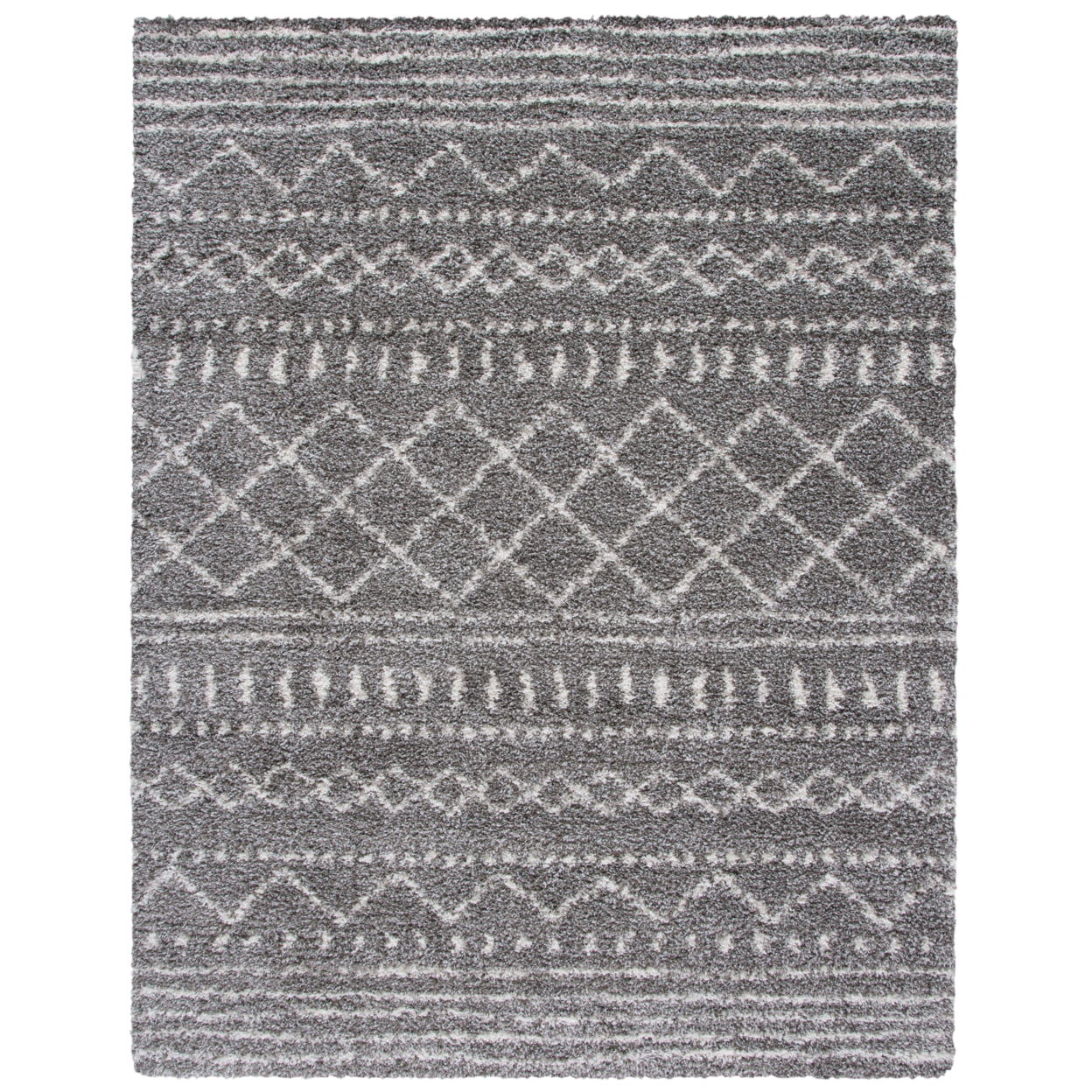 Southwestern Shag Brown & Ivory Geometric Area Rug - 4' x 6'