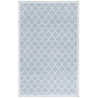 SAFAVIEH Arizona Shevon Trellis Polyester Area Rug, Gray/Ivory, 8' x 10'