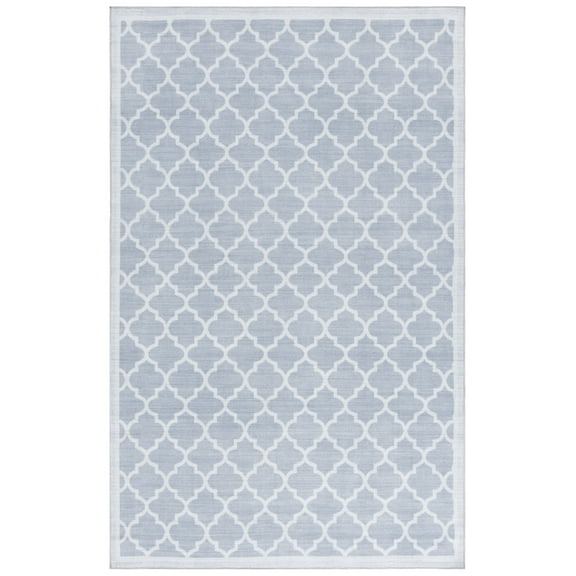 SAFAVIEH Arizona Shevon Trellis Polyester Area Rug, Gray/Ivory, 8' x 10'