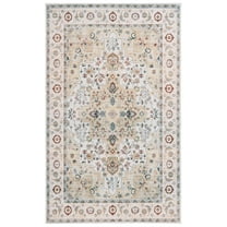 SAFAVIEH Arizona Shirley Oriental Machine Washable Area Rug, Light Green/Beige, 8' x 10'