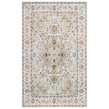 SAFAVIEH Arizona Shirley Oriental Machine Washable Area Rug, Light Green/Beige, 8' x 10'