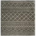 thumbnail image 1 of SAFAVIEH Arizona Teagan Geometric Shag Area Rug, Brown/Ivory, 8' x 8' Square, 1 of 6