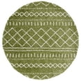 thumbnail image 1 of SAFAVIEH Arizona Teagan Geometric Shag Area Rug, Green/Ivory, 6'7" x 6'7" Round, 1 of 8