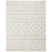 SAFAVIEH Arizona Teagan Geometric Shag Area Rug, Ivory/Beige, 6'7" x 9'2"