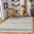 thumbnail image 1 of SAFAVIEH Arizona Teagan Geometric Shag Area Rug, Ivory/Black, 4' x 6', 1 of 11