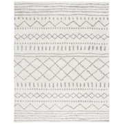 SAFAVIEH Arizona Teagan Geometric Shag Area Rug, Ivory/Grey, 11' x 15'