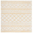 thumbnail image 1 of Safavieh Arizona Teagan Geometric Shag Area Rug, Ivory/Yellow, 6'7" x 6'7" Square, 1 of 11