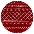 thumbnail image 1 of SAFAVIEH Arizona Teagan Geometric Shag Area Rug, Red/Ivory, 6'7" x 6'7" Round, 1 of 8