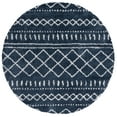thumbnail image 1 of SAFAVIEH Arizona Teagan Geometric Shag Area Rug, Slate Blue/Ivory, 3'2" x 3'2" Round, 1 of 8