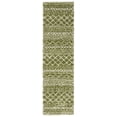 thumbnail image 1 of SAFAVIEH Arizona Teagan Geometric Shag Runner Rug, Green/Ivory, 2'3" x 8', 1 of 11