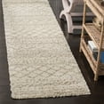 thumbnail image 1 of SAFAVIEH Arizona Teagan Geometric Striped Shag Runner Rug, Ivory/Beige, 2'3" x 12', 1 of 8
