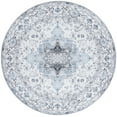 thumbnail image 1 of SAFAVIEH Arizona Tristen Medallion Machine Washable Area Rug, Ivory/Blue, 4' x 4' Round, 1 of 10