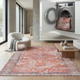 thumbnail image 1 of SAFAVIEH Arizona Walter Oriental Machine Washable Area Rug, Rust/Aqua, 6' x 6' Square, 1 of 13