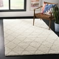 thumbnail image 1 of SAFAVIEH Arizona Wayra Geometric Diamonds Shag Area Rug, Ivory/Beige, 3' x 5', 1 of 8