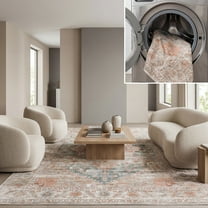 SAFAVIEH Arizona Wilmer Medallion Polyester Area Rug, Sage/Rust, 8' x 10'