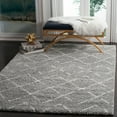 thumbnail image 1 of SAFAVIEH Arizona Zarif Geometric Shag Area Rug, Grey/Ivory, 6'7" x 9'2", 1 of 8