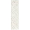 thumbnail image 1 of SAFAVIEH Arizona Zarif Geometric Shag Runner Rug, Ivory/Beige, 2'3" x 16', 1 of 8