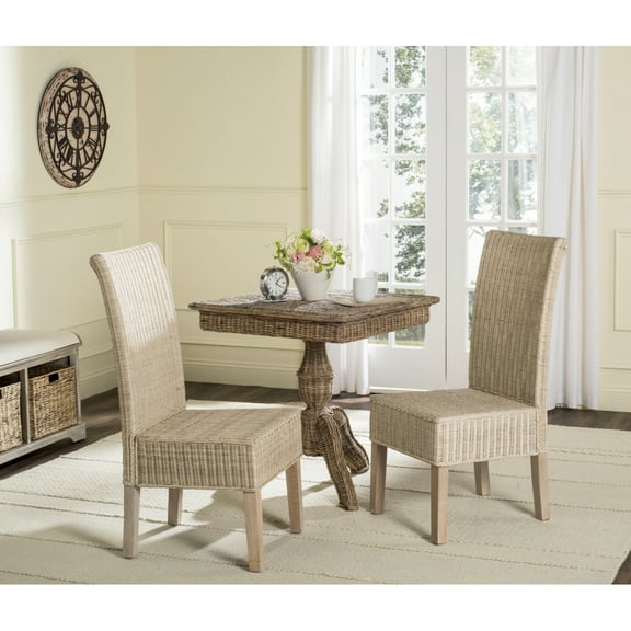 SAFAVIEH Arjun 18''H Wicker Dining Chair White Washed