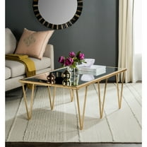 SAFAVIEH Arlene 27 in. H Solid Polished Gold Mirror Coffee Table