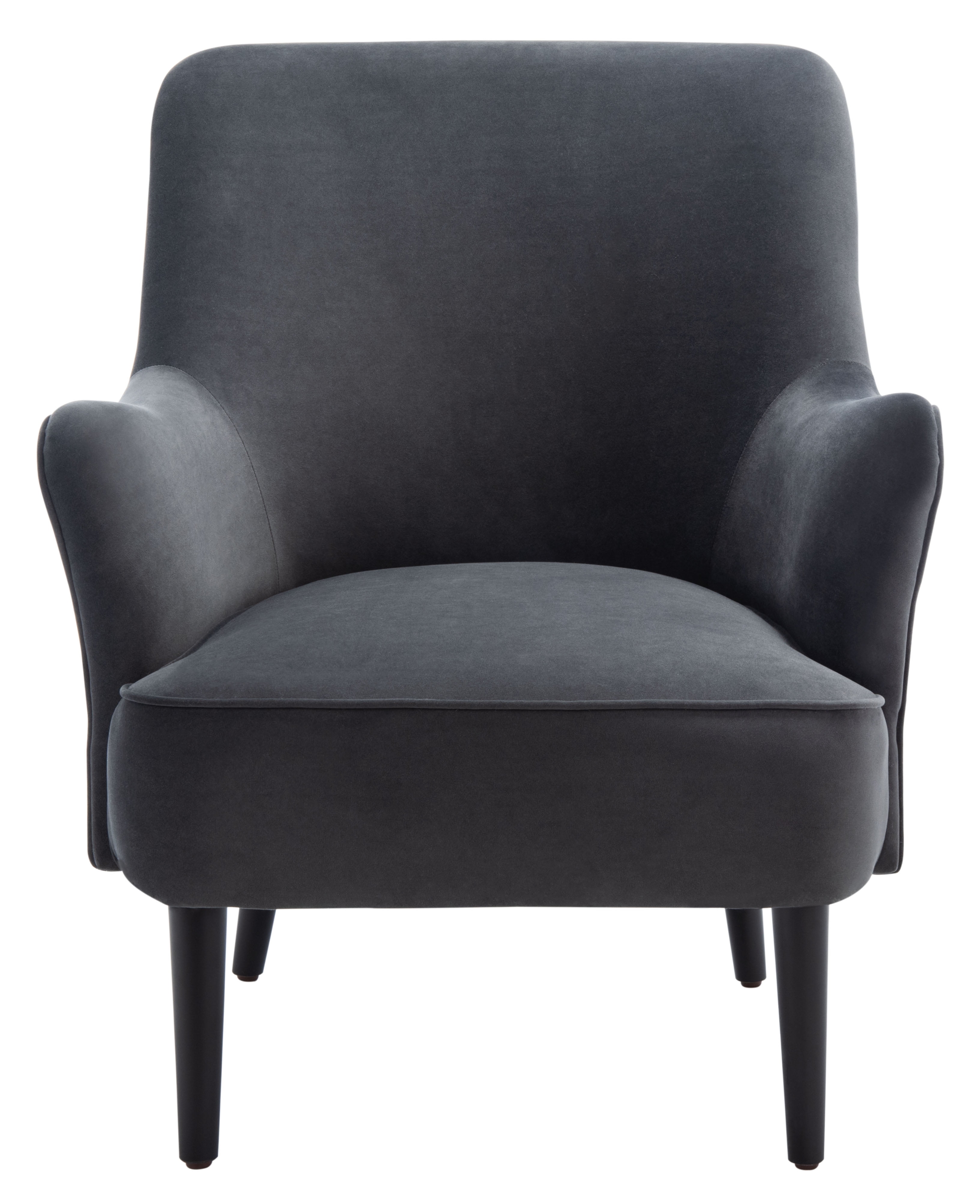 Arlyss Black Velvet Mid-Century Modern Accent Chair