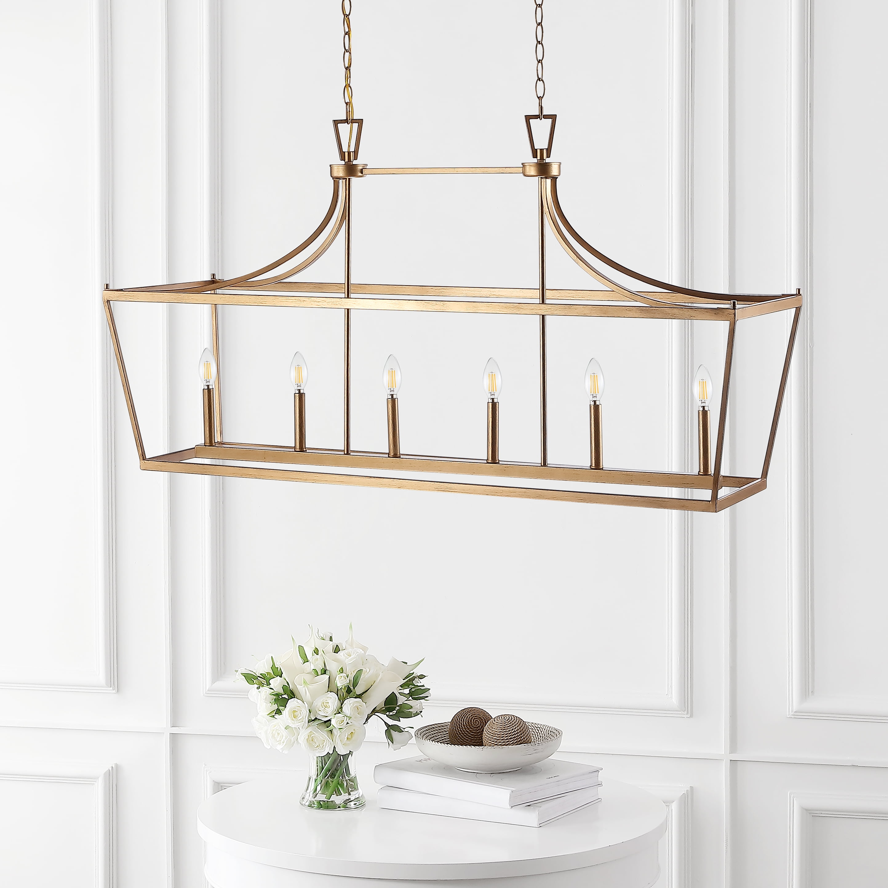 Aroris Gold 6-Light Contemporary Glass Pendant